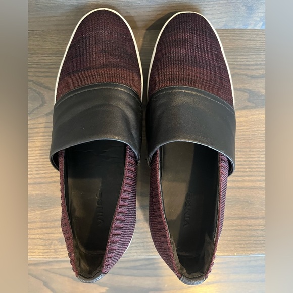 Vince Ward Knit Platform Slip-On Sneaker in Bordeaux Size 8 - Picture 2 of 9